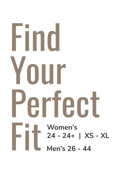 Find Your Perfect Fit - Jeans from 24-24+ for women and 26-44 for mens