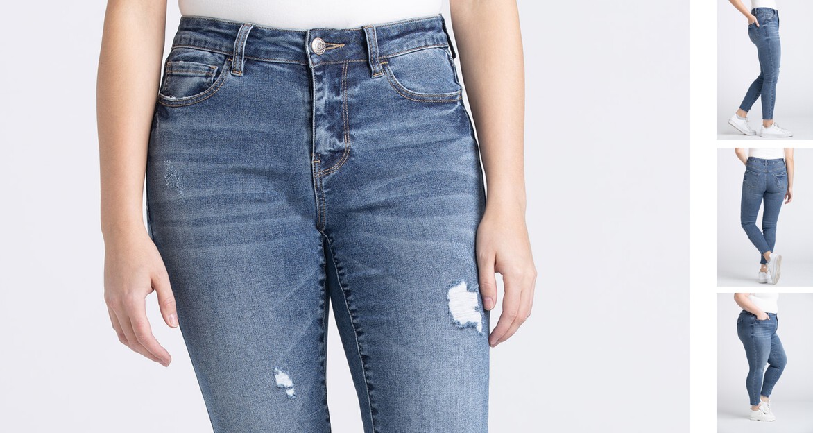 Destroyed skinny limitless jeans