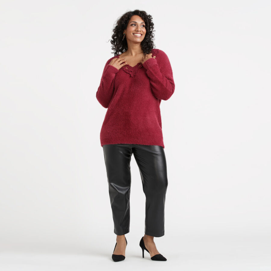 Crochet Neckline Sweater