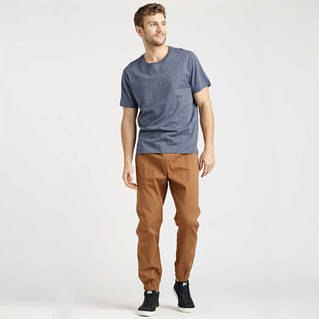 Men's twill joggers in tobacco 