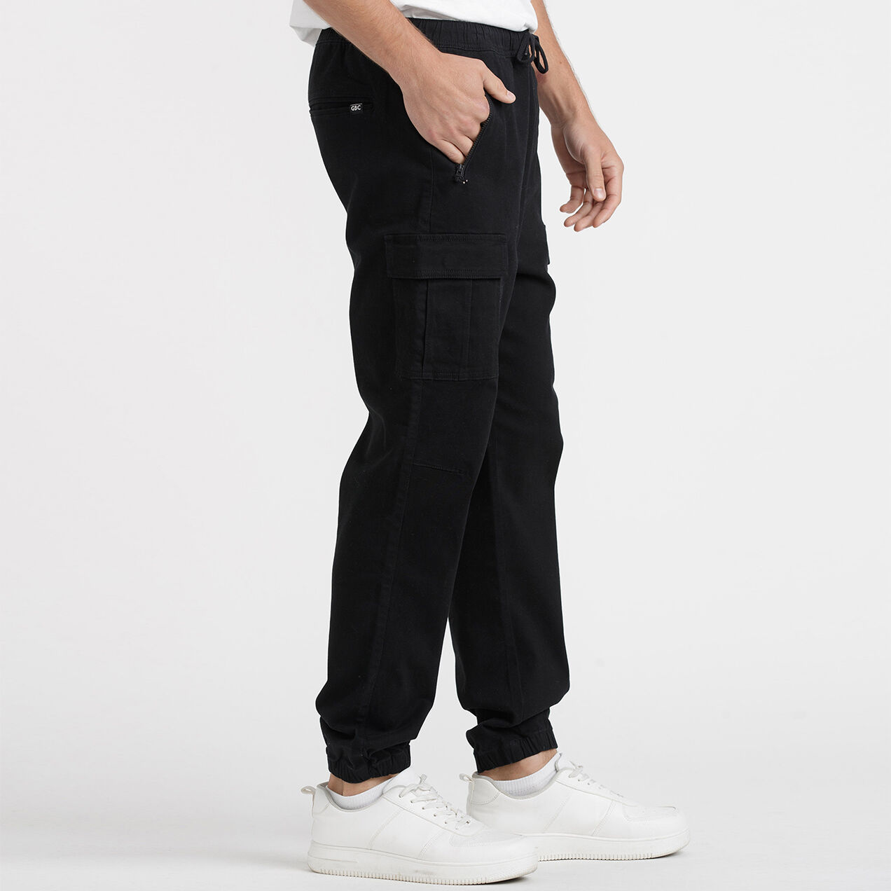 Mens skinny twill joggers discount