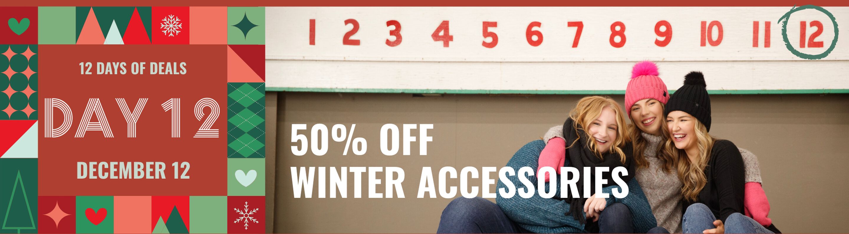 12 days of deals - Dec 12- 50% off winterwear