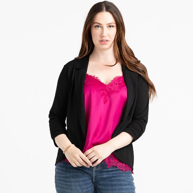 SLOANE & SADIE Women's Chiffon Back Blazer