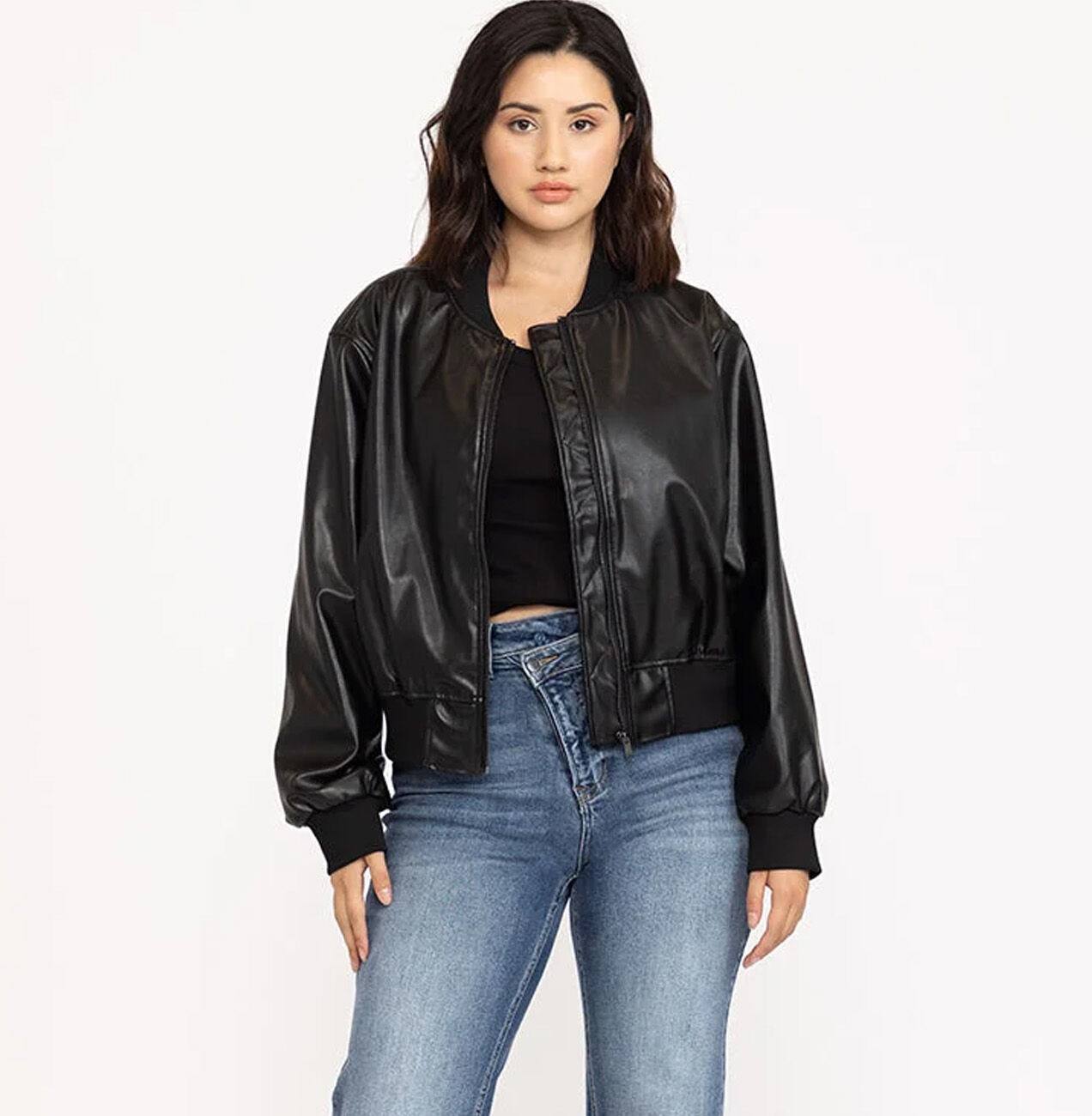 Women's Dark Wash Super High Rise Crossover Waist Dad Jeans