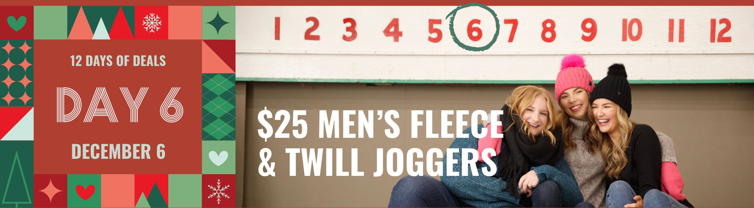 12 days of deals - Dec 6 - $25 Fleece and Twill Joggers