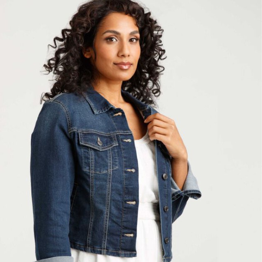 Warehouse One Women's Cropped Denim Jacket Warehouse One Women's Cropped Denim Jacket