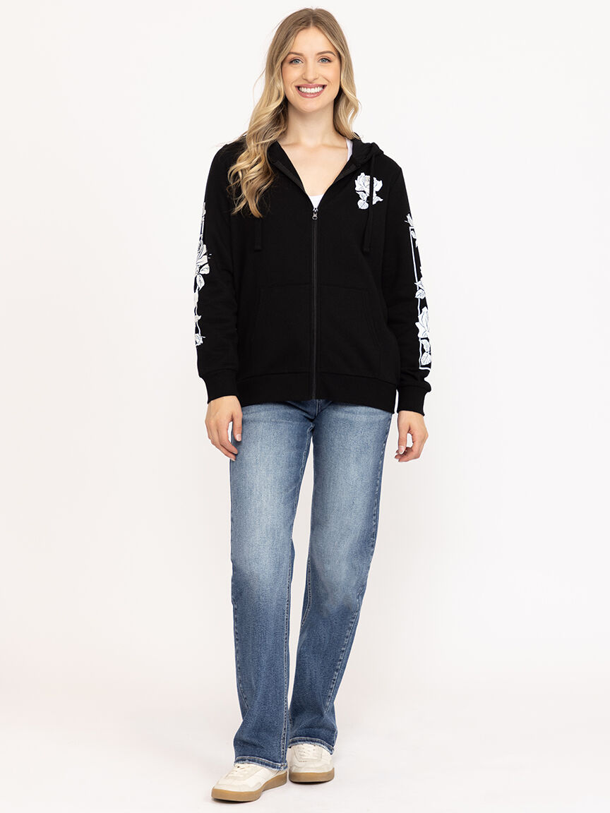 Women's Rose Zip Hoodie
