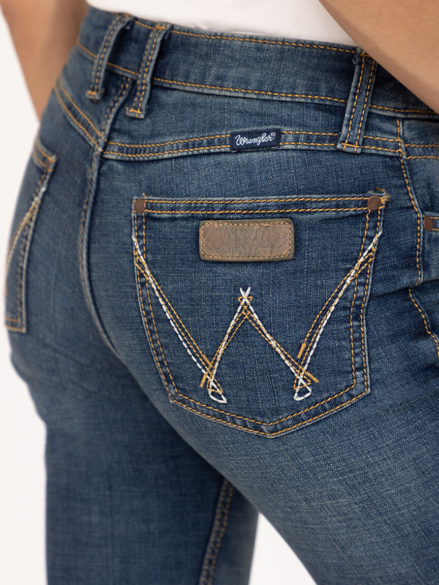 Women's Medium Wash Retro Mae Mid Rise Bootcut Jeans