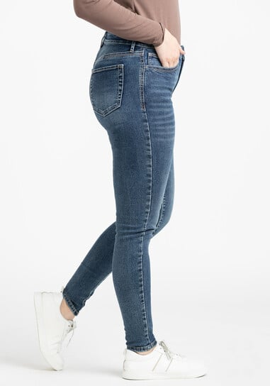Women's Medium Wash 2 Tone Stitch Skinny Jeans Women's Medium Wash 2 Tone Stitch Skinny Jeans