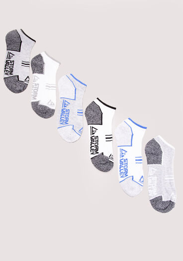 Men's Trainer Sport Sock, WHITE/GREY