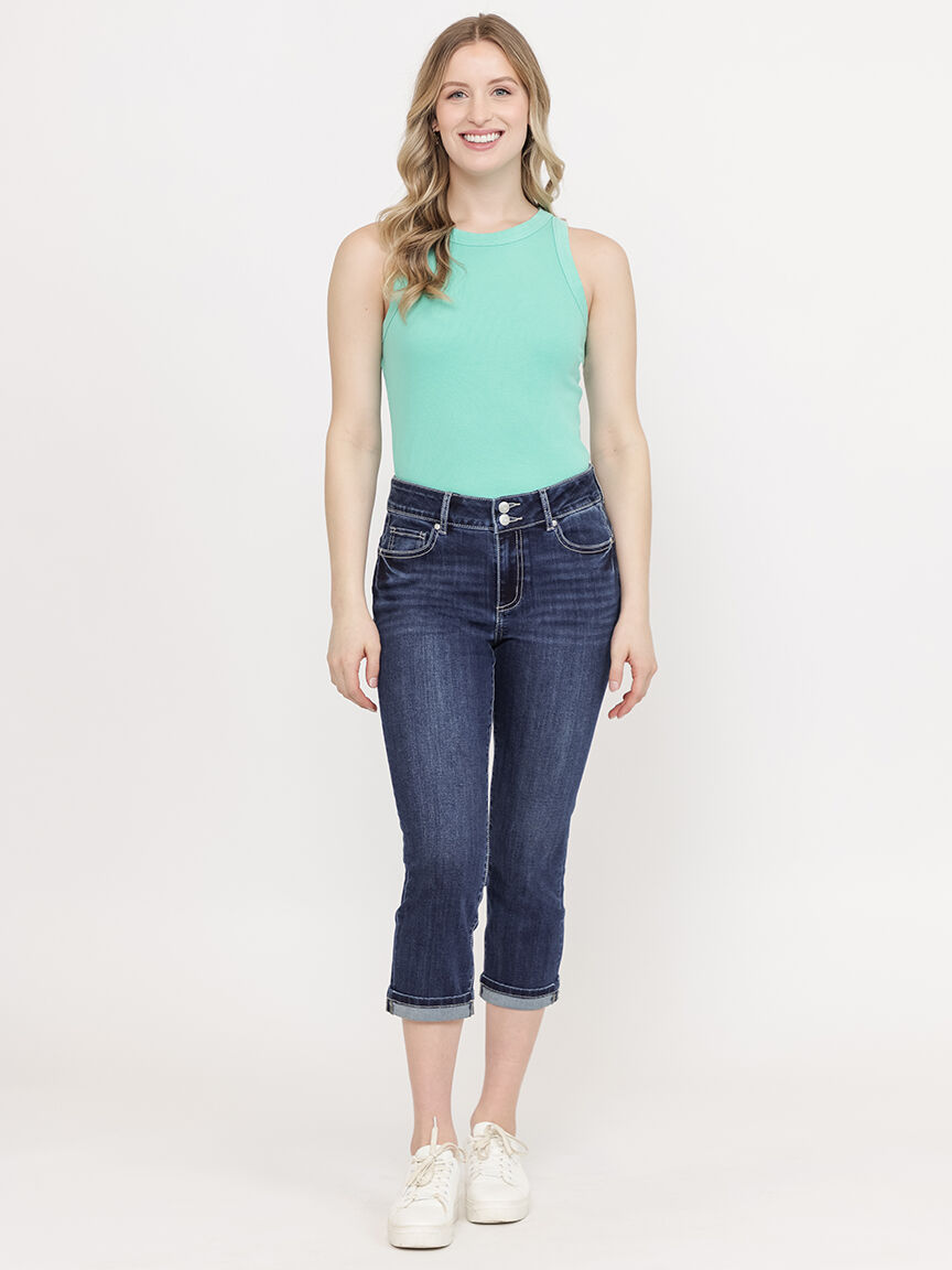 Women's Washed Rib Crew Neck Tank