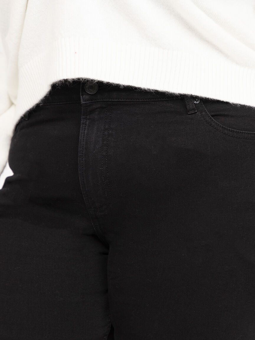 Women's Plus Embellished Black Straight Leg Jeans