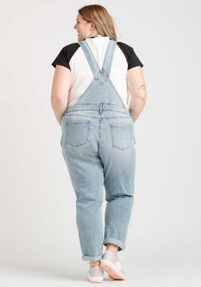 Women's Slouchy Cuffed Overall Jeans Image 3