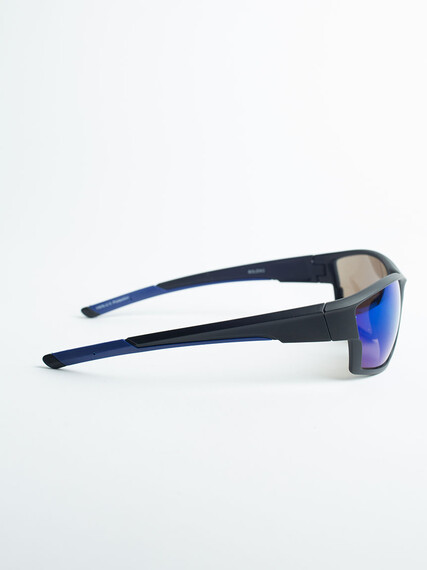 Men's Matte Black Sport Sunglasses Image 5