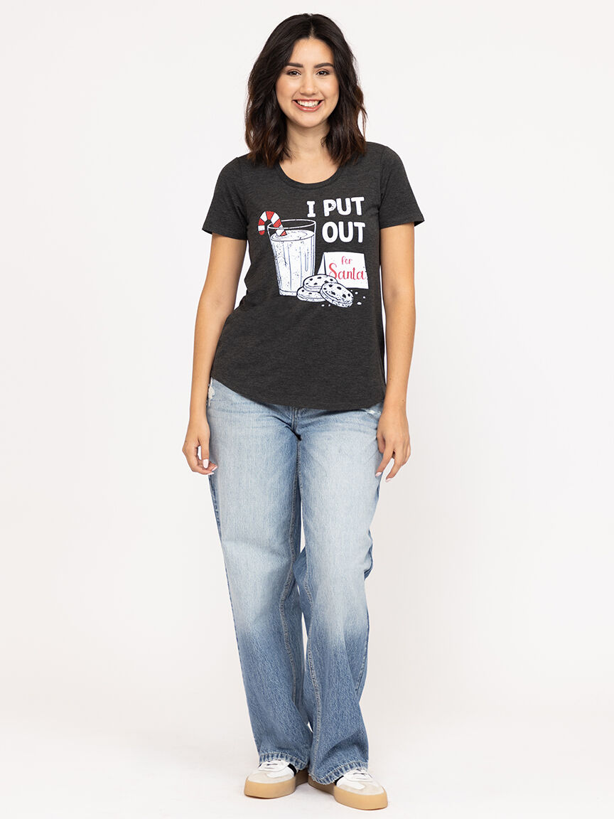 Women's Put Out For Santa Scoop Neck Tee
