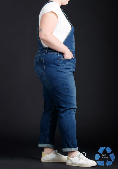 Women's Slouchy Cuffed Overall Jeans Image 4