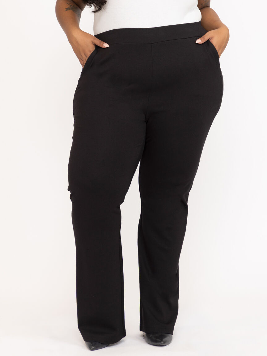 Women's  Black Pull-on Ponte Boot Cut Pant