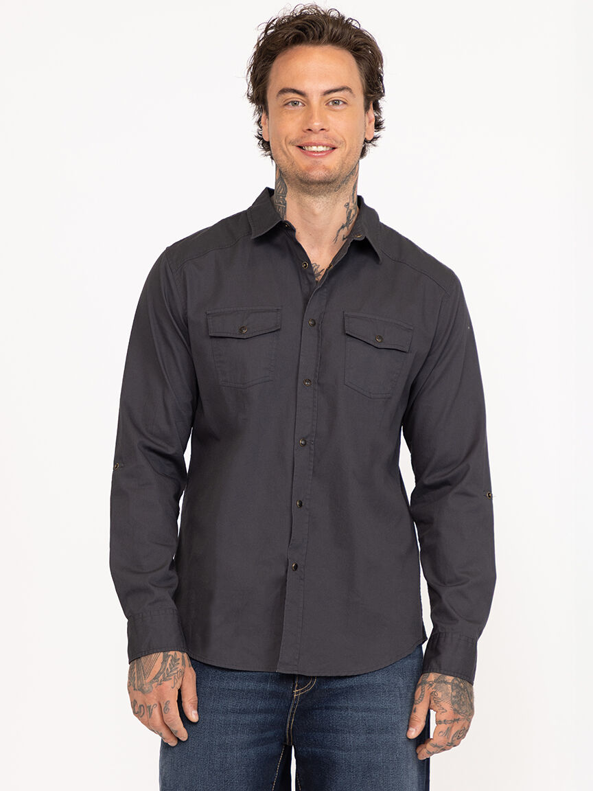 Men's Solid Washed Shirt