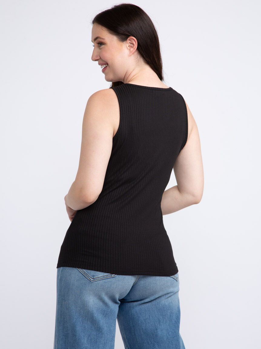 Women's Ribbed Square Neck Tank Warehouse One