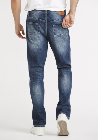 Men's Dark Blue Slim Straight Jeans Image 2