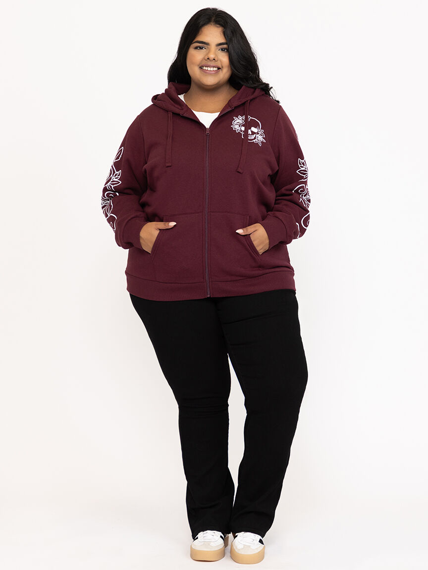Women's Skull Zip Hoodie