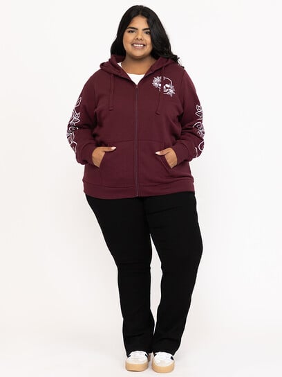 Women's Skull Zip Hoodie Women's Skull Zip Hoodie