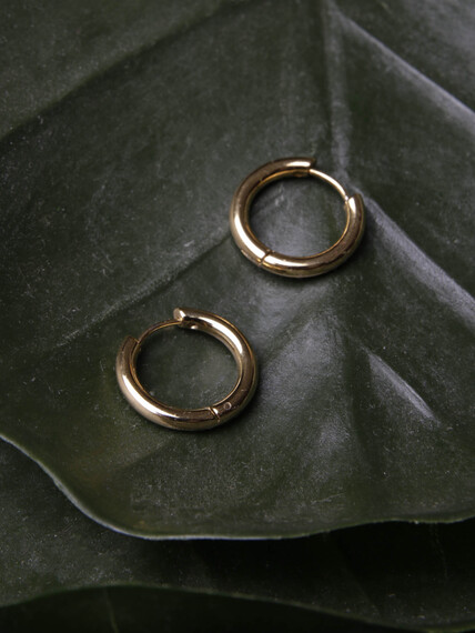 Women's Large Snap Hoop Earrings Image 3