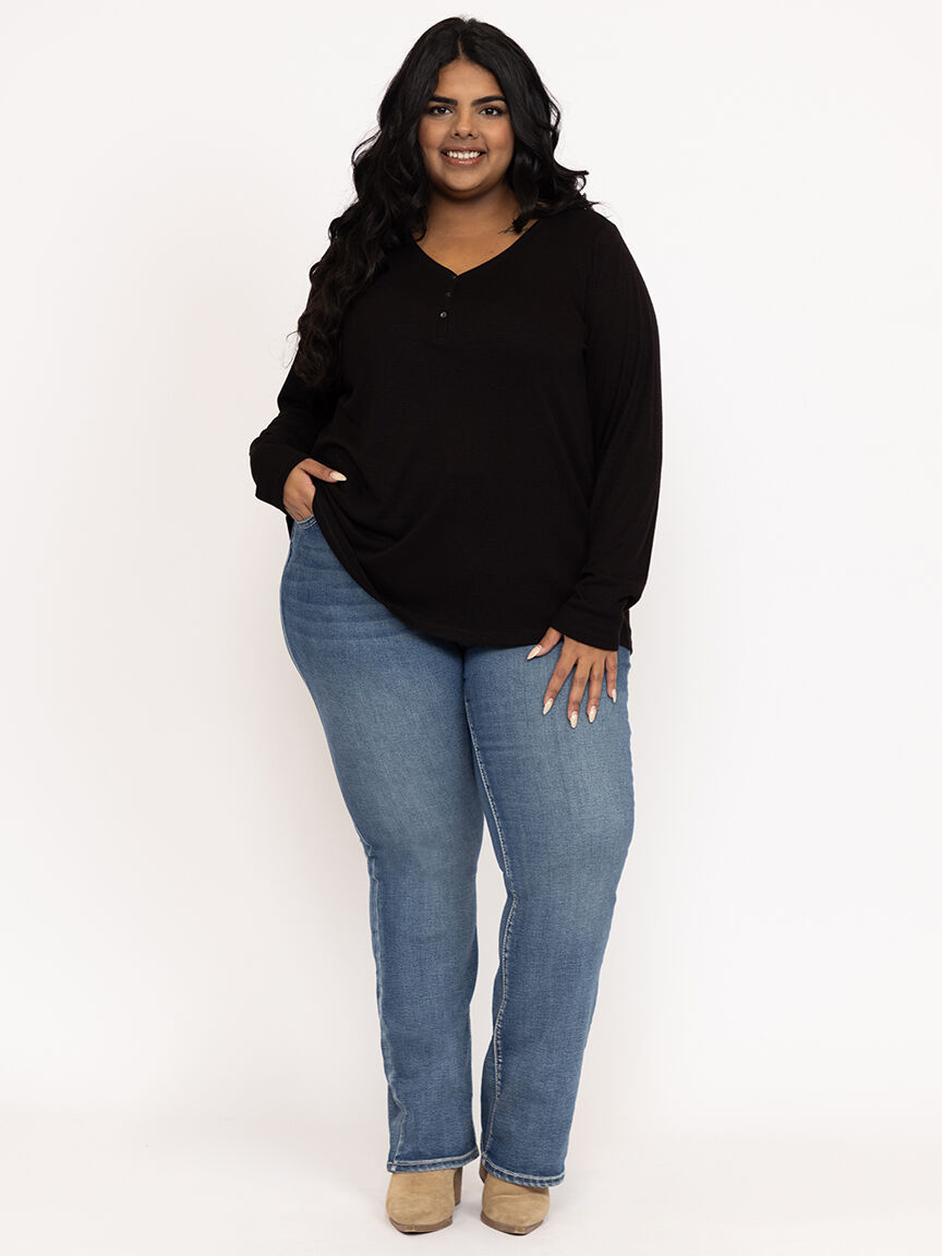 Women's Rib Long Sleeve Henley