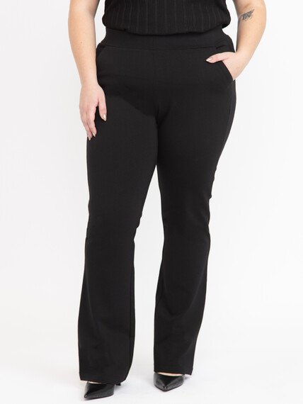 Women's  Black Pull-on Ponte Boot Cut Pant Women's  Black Pull-on Ponte Boot Cut Pant Image 5