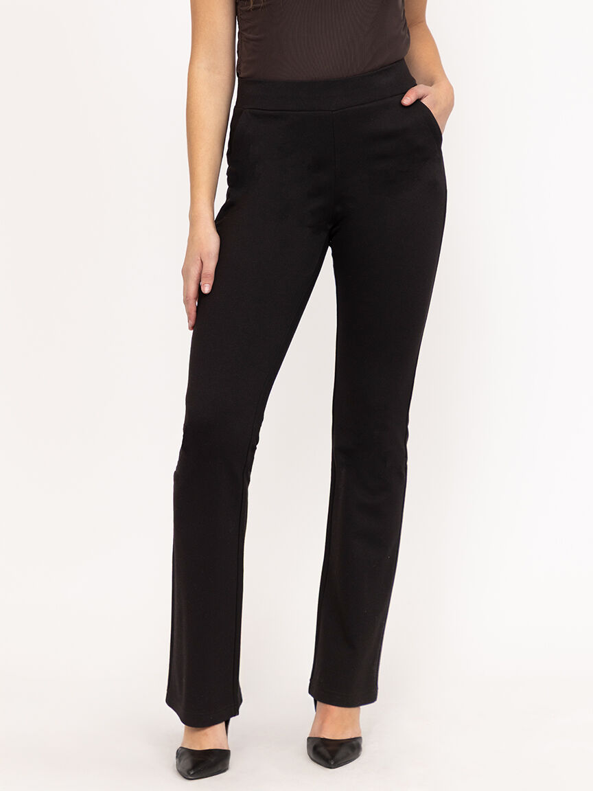 Women's  Black Pull-on Ponte Boot Cut Pant