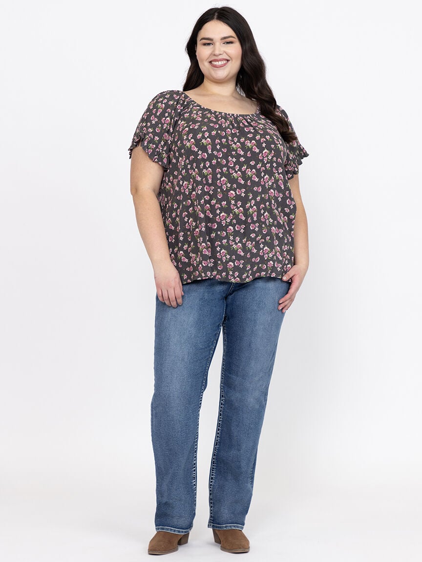 Women's Floral Peasant Top