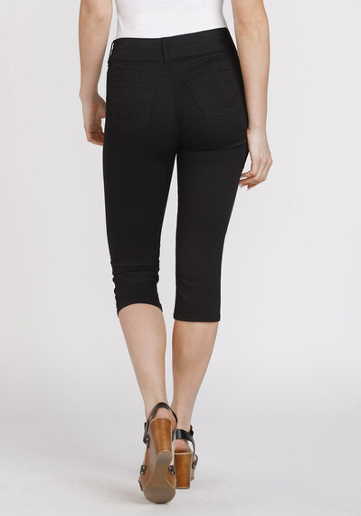 Women's Black Skinny Capri Image 2