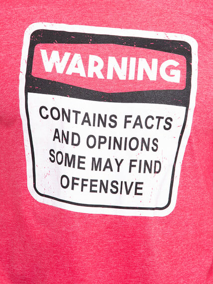 Men's Warning- Contains Facts Tee Image 4