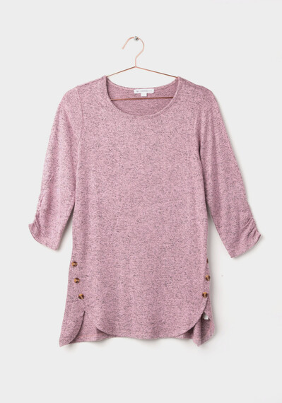 Women's Textured Side Button Top Image 5