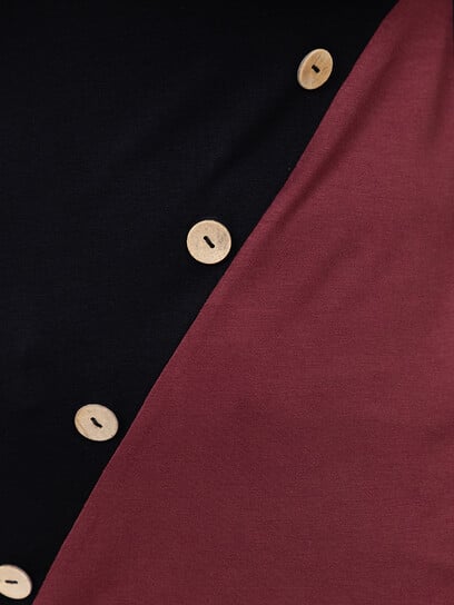 Women's Buttons Colour Block Top Women's Buttons Colour Block Top