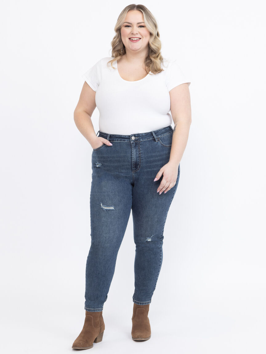 Women's Destroyed Ankle Skinny Jeans