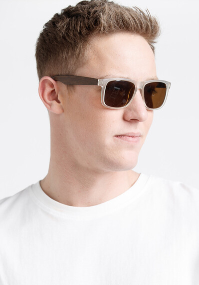 Men's Wood Arm Wayfarer Sunglass Men's Wood Arm Wayfarer Sunglass Image 2