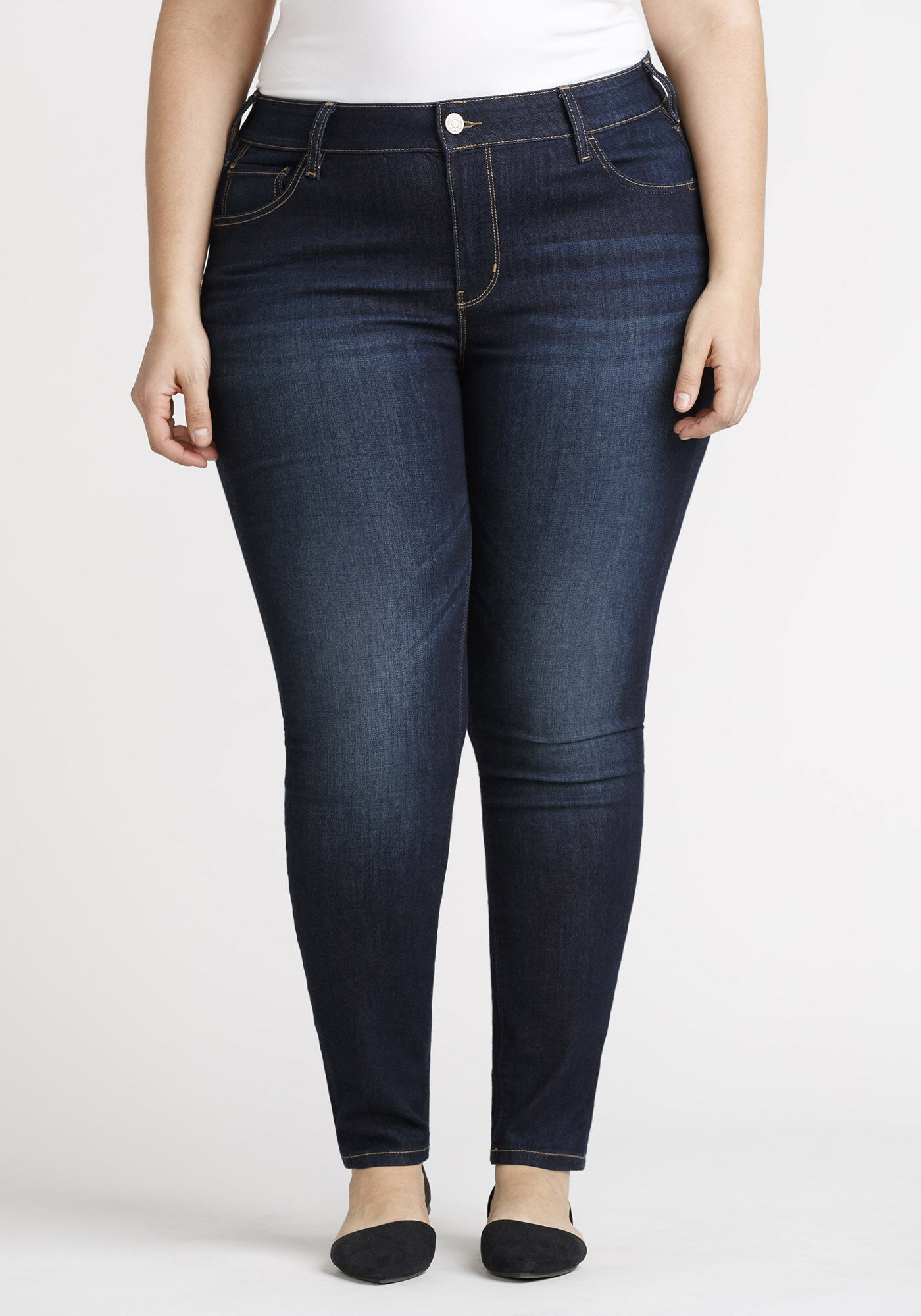 Women's Plus Dark Wash Skinny Jeans, DARK WASH