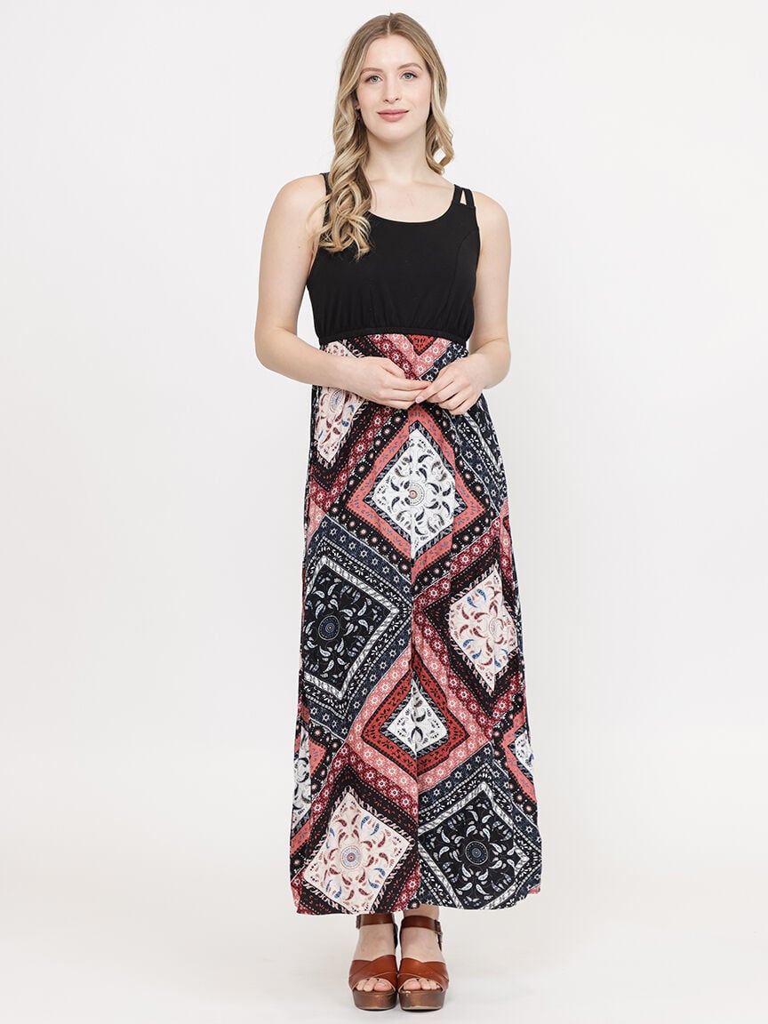 Women's Colour Block Maxi Dress Warehouse One Women's Colour Block Maxi Dress Warehouse One