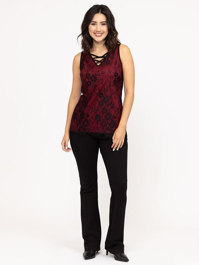 Women's Lace Overlay Tank Women's Lace Overlay Tank