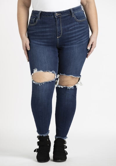 Women's Plus Knee Hole Crop Skinny Jeans Image 1