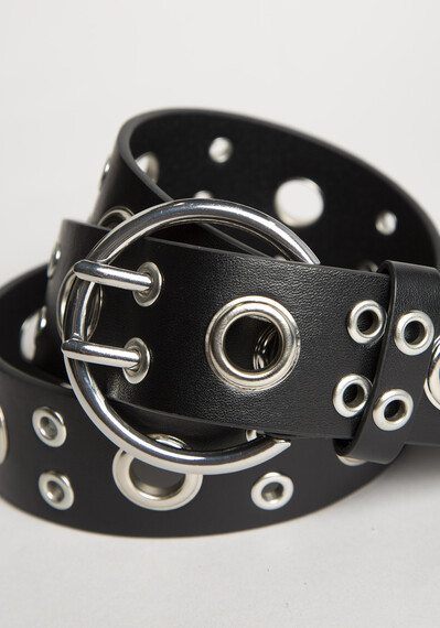 Women's Black Grommet Belt Women's Black Grommet Belt Image 4