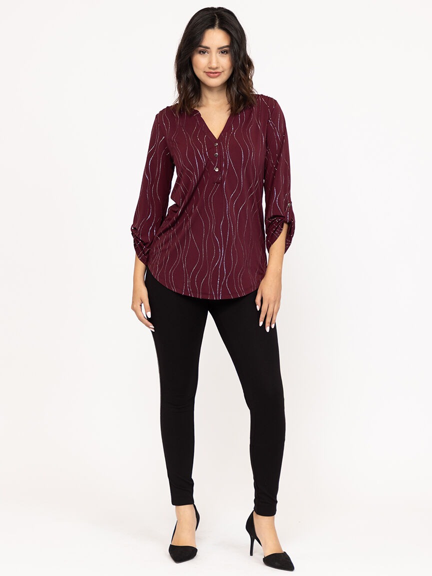 Women's Metallic Swirl Blouse