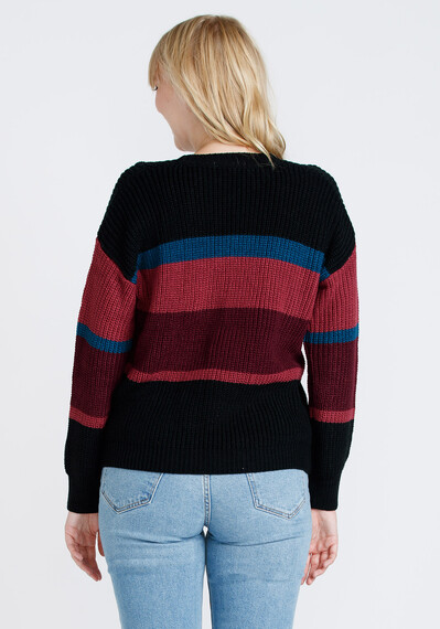 Women's Stripe Crew Neck Sweater Image 2