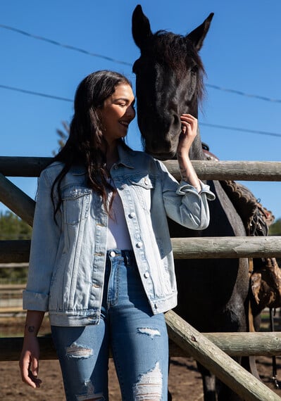 Women's Boyfriend Denim Jacket Women's Boyfriend Denim Jacket Image 1