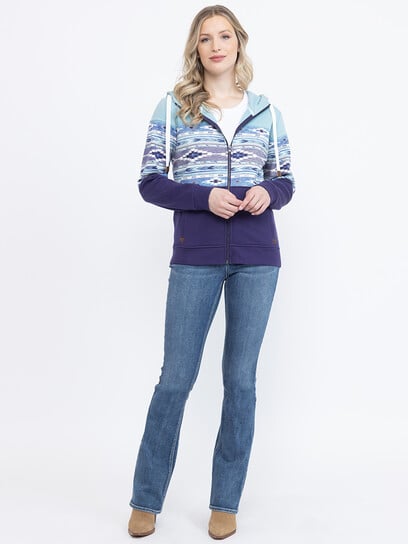Women's Geo Colour Block Zip Hoodie Women's Geo Colour Block Zip Hoodie