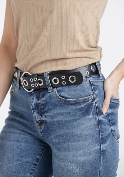 Women's Black Grommet Belt Women's Black Grommet Belt Image 2