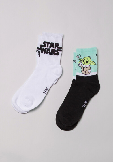 2 Pk Star Wars Grogu Socks Image 2
