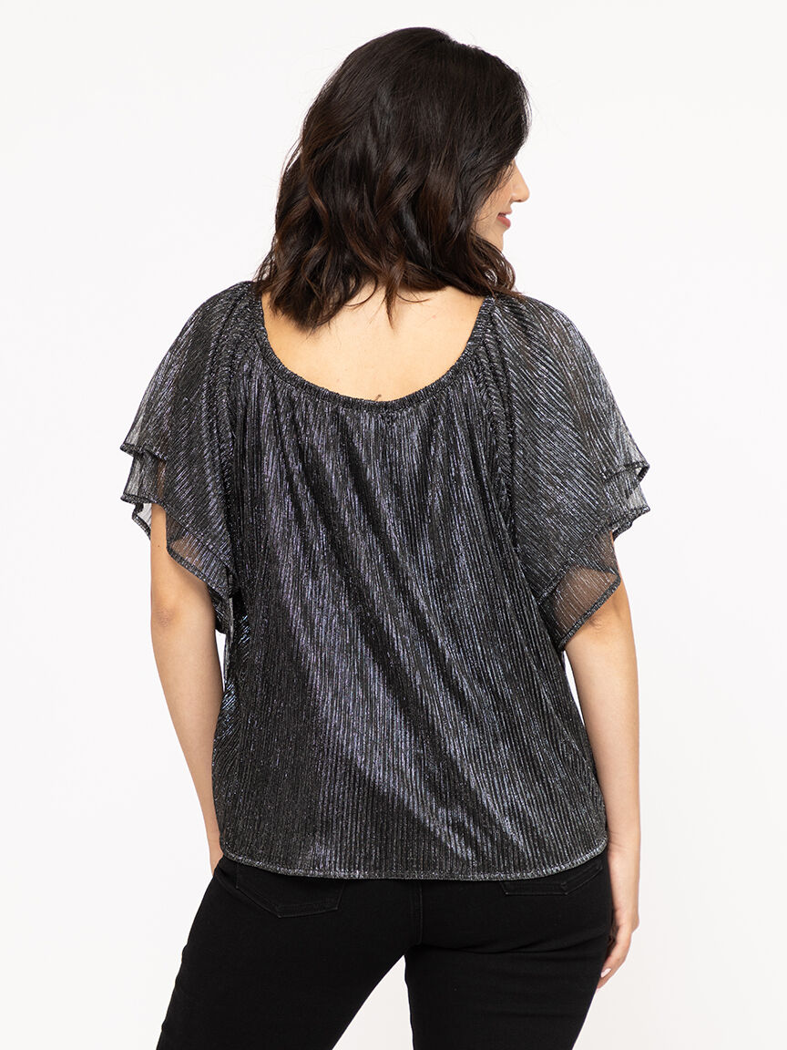 Women's  Shimmer Peasant Top