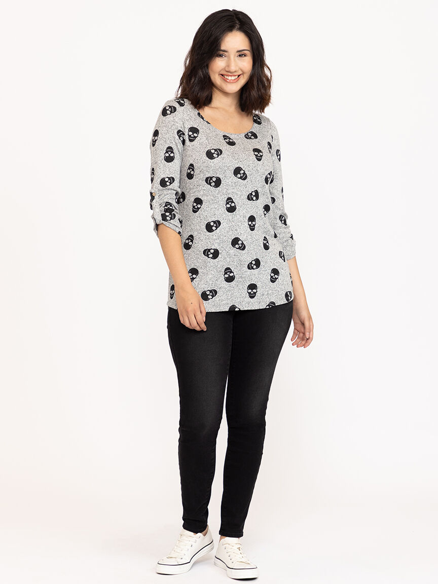 Women's Skull Roll Sleeve Top